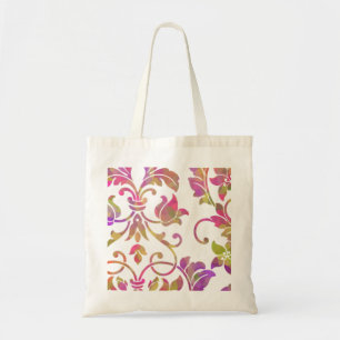 Multi-Colour Embossed Damask Tote Bag