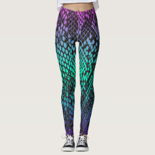 Multi-Colour Fade Snakeskin Leggings