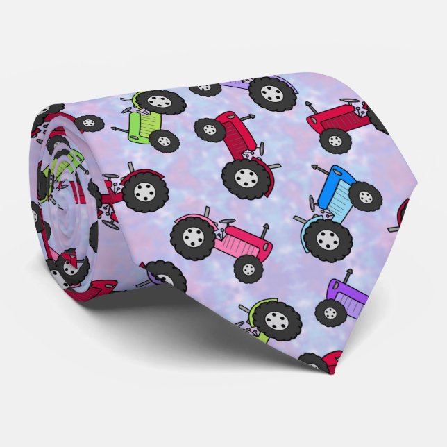 Multi colour Farm Tractor Tie (Rolled)