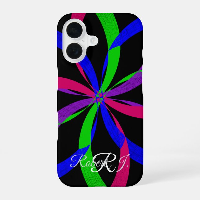Multi Colour Figure 8 Geometric iPhone 16 Case (Back)