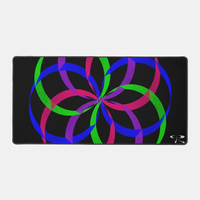 Multi Colour Figure 8 Geometric Mouse Pad Mat (Front)