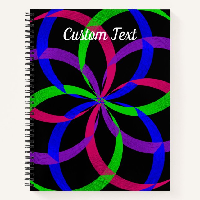 Multi Colour Figure 8 Geometric Spiral Notebook (Front)