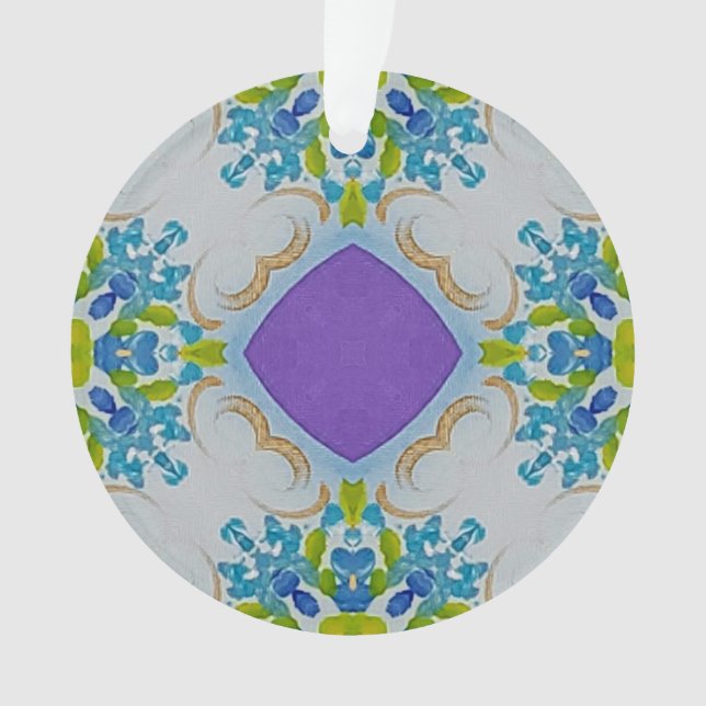 Multi Colour Floral Mosaic Acrylic Ornament (Front)