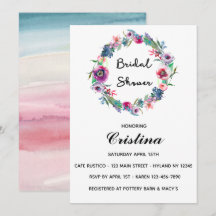 Multi-Colour Floral Wreath Invitation