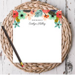 Multi Colour Flowers From the Desk of Personalized Notepad<br><div class="desc">This pretty notepad features modern multi colour flowers and your personalization.  Use the template form to add your text.</div>