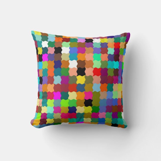 Multi Colour Funky Stripes Paint Pattern Art Throw Pillow (Front)