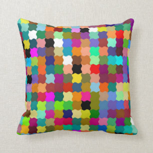 Multi Colour Funky Stripes Paint Pattern Art Throw Pillow