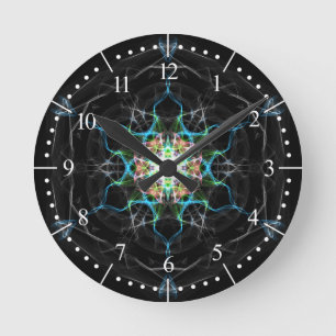 Multi colour galaxy light into space round clock