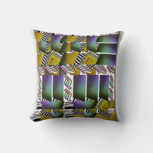 Multi Colour Geometric Decorator  Throw Pillow