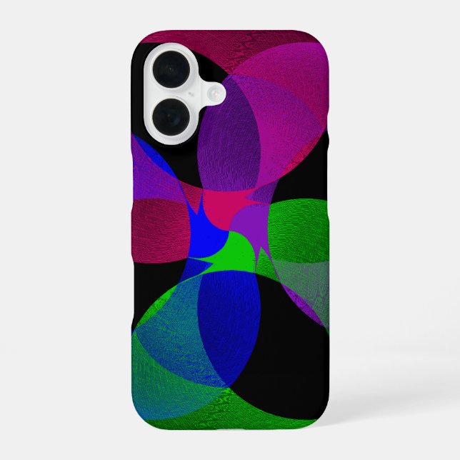 Multi Colour Geometric Fusion iPhone 16 Case (Back)