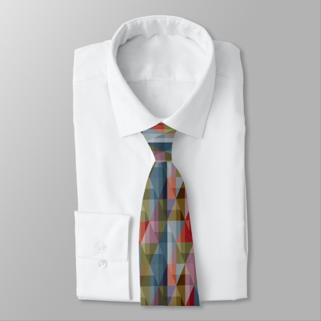 Multi colour geometric Neck Tie (Tied)