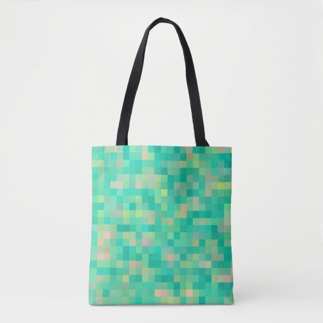 Multi-Colour Green Pattern Tote Bag (Front)