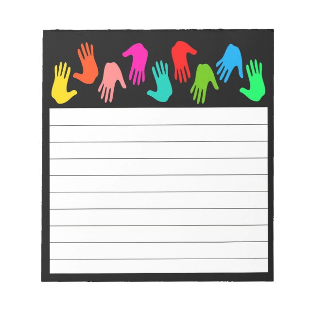 Multi colour hands notepad (Front)