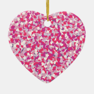 multi Colour Heart Confetti2 Ceramic Ornament