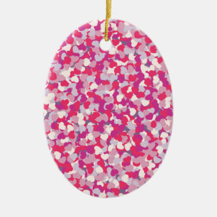 multi Colour Heart Confetti2 Ceramic Ornament