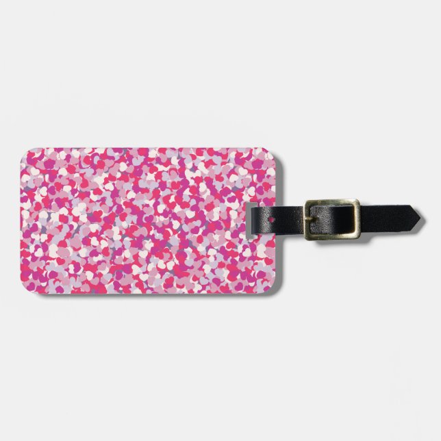 multi Colour Heart Confetti2 Luggage Tag (Front Horizontal)