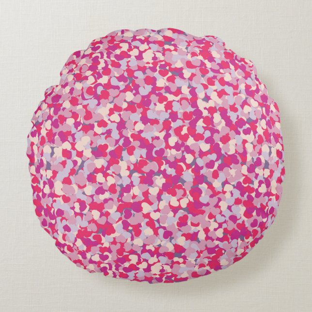 multi Colour Heart Confetti2 Round Pillow (Front)
