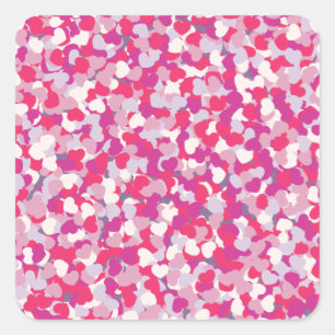 multi Colour Heart Confetti2 Square Sticker