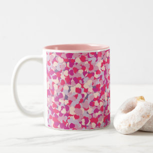 multi Colour Heart Confetti2 Two-Tone Coffee Mug