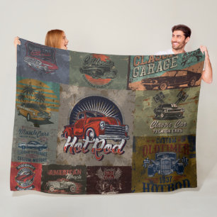 Multi Colour Hot Rod Fleece Blanket