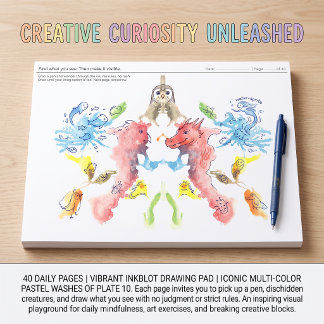 Multi Colour Inkblot Drawing Prompt Sketchbook Pla Notepad
