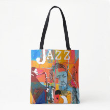 Multi Colour Jazz Greats Tote Bag