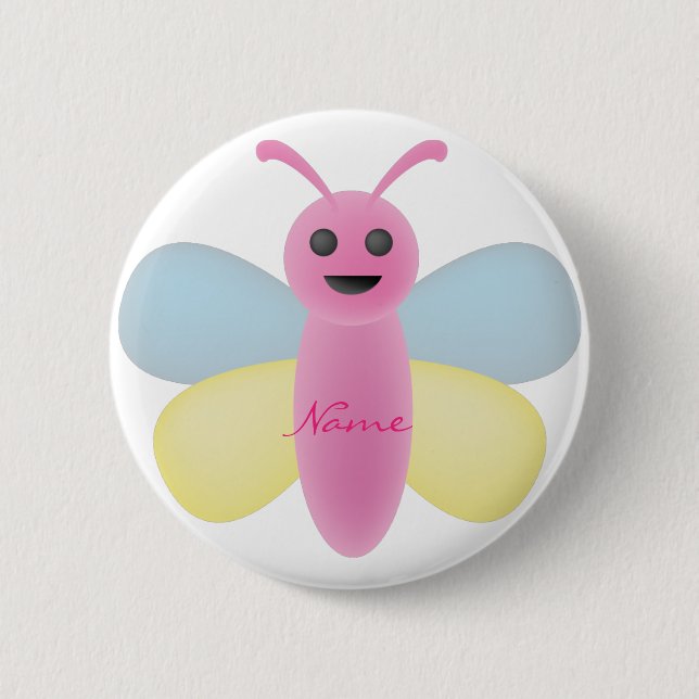 Multi-colour Kawaii Bee Thunder_Cove 2 Inch Round Button (Front)