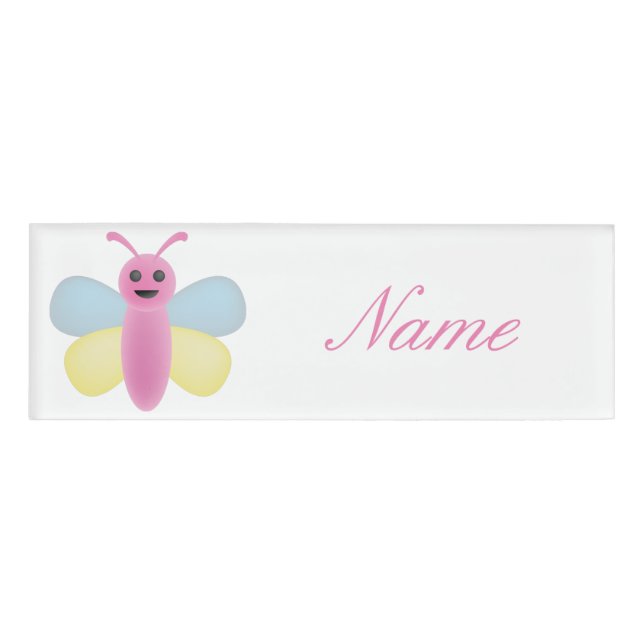 Multi-colour Kawaii Bee Thunder_Cove Name Tag (Front)
