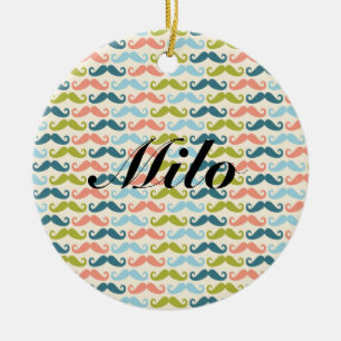 Multi-colour Moustache Personalized Ornament