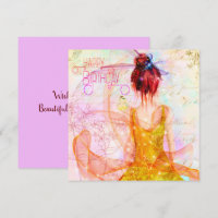 Multi Colour Mystical Girl Happy Birthday