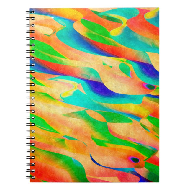 multi colour paint art abstract wallpaper backgrou notebook (Front)