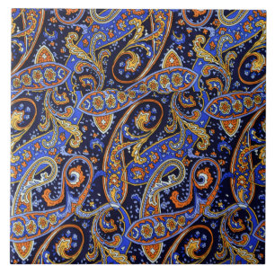 Multi-Colour Paisley Pattern Ceramic Tile