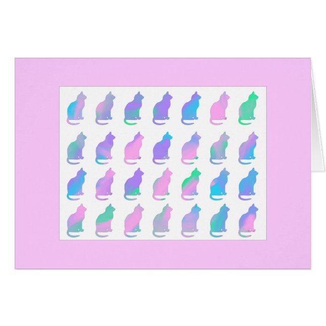 Multi-Colour Pastel Abstract Swirls Cats Pattern (Front Horizontal)