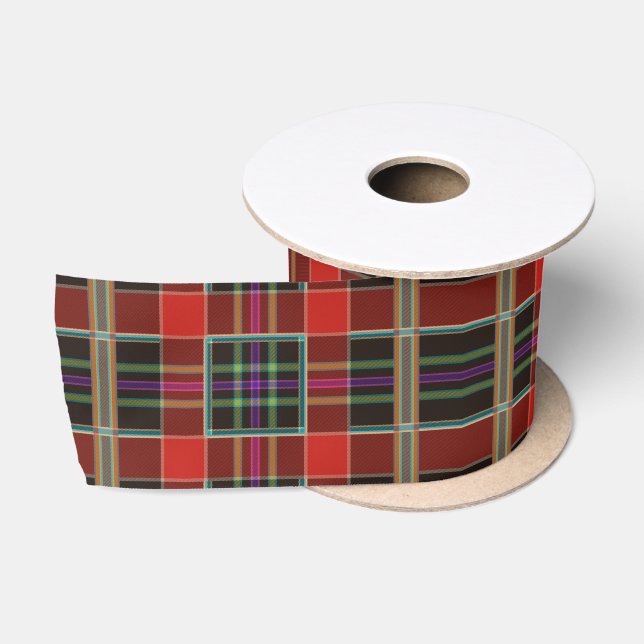 Multi Colour Plaid (Tartan) Satin Ribbon (Spool)