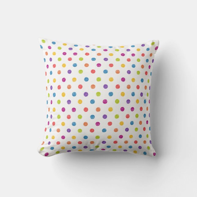 Multi-Colour, Polka-dot Pillowl Throw Pillow (Front)