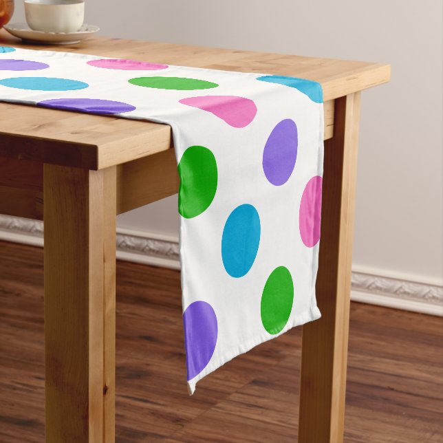 Multi Colour Polka Dots Short Table Runner (In Situ)