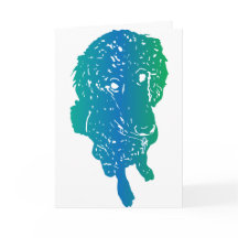 Multi-Colour Poodle Love Card w/Custom Message!