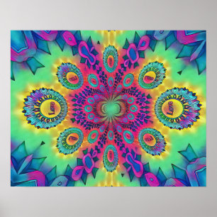 Multi-Colour Psychedelic Love is Love Retro Poster