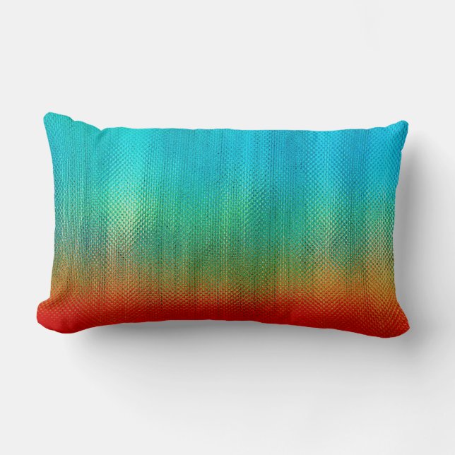Multi-Colour Rainbow Chic Abstract Pattern Lumbar Pillow (Front)