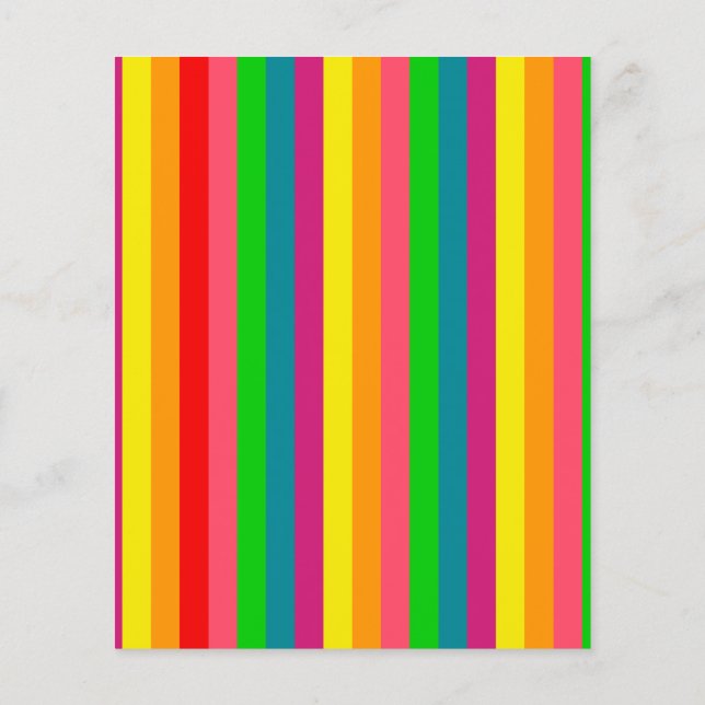 Multi Colour Rainbow Vertical Stripes Pattern Flyer (Back)