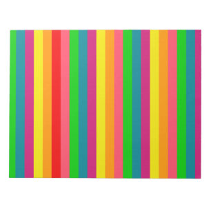Multi Colour Rainbow Vertical Stripes Pattern Notepad