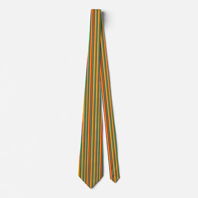 Multi Colour Rainbow Vertical Stripes Pattern Tie (Front)