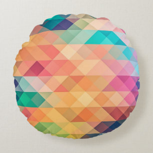 Multi colour round throw pillow. round pillow