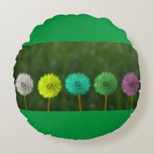 Multi colour round throw pillow. round pillow