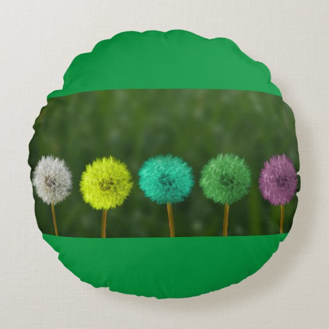 Multi colour round throw pillow. round pillow (Front)