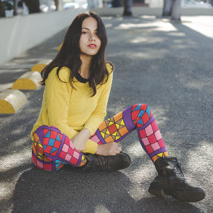 Multi-Colour Sampler Quilt Blocks Leggings