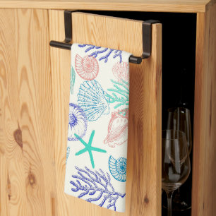 Multi-colour Sea Shells Kitchen Towel