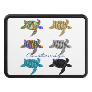 Multi-colour Sea Turtles Thunder_Cove Trailer Hitch Cover
