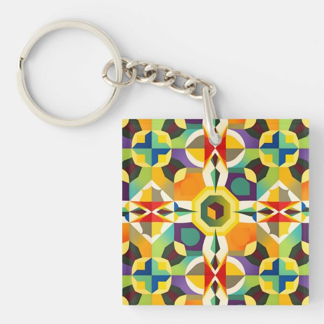 Multi Colour Shape 1 Keychain (Front)