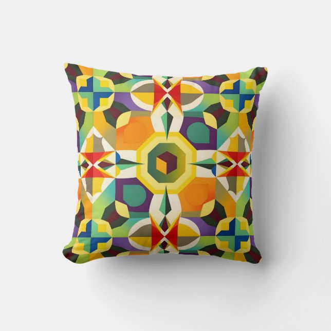 Multi Colour Shape 1 Throw Pillow (Front)